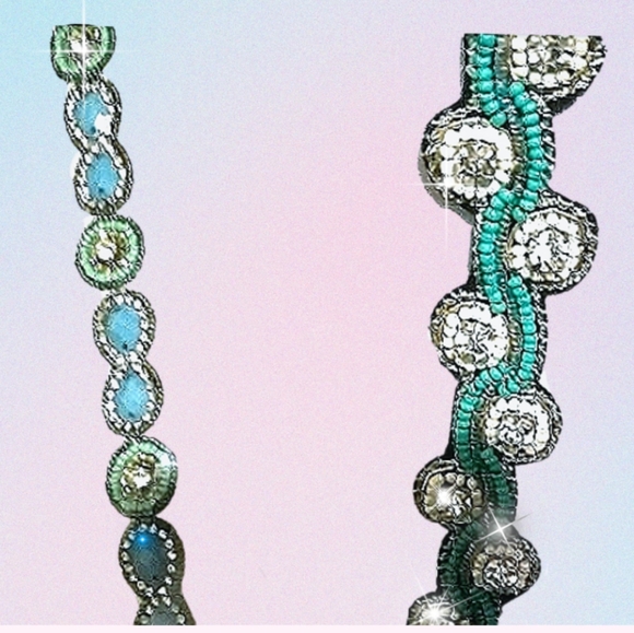 Boho Crystal & Turquoise Seed Bead Headband - Picture 7 of 16
